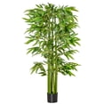 thumbnail image 1 of HOMCOM 5.3ft Artificial Tree Bamboo for Indoor Home Decor, Green, 1 of 10