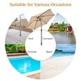 thumbnail image 4 of Costway 9Ft Outdoor Market Patio Table Umbrella Push Button Tilt Crank Lift Beige, 4 of 8