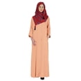 thumbnail image 1 of Bimba Islamic Clothes For Women Long Prayer Robe Maxi W/ Printed Hijab Rayon Abaya Front Button Muslim Dress, 1 of 7