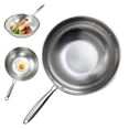 thumbnail image 4 of ZOUBAOQ Poêle à Sauté Wok Poêle à Frire en Acier Inoxydable Antiadhésive Martelée Sans Couvercle Polyvalente, 4 of 8