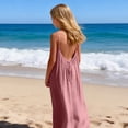 thumbnail image 1 of EGNMCR Robe Longue Ample à Bretelles pour Filles, Mode, Mignonne, Couleur Unie, avec Cordon au Dos, Robe pour Filles, 1 of 9