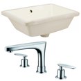 thumbnail image 1 of 18.25-in. W Rectangle Bathroom Undermount Sink Set In Biscuit - Chrome Hardware AI-22811, 1 of 8