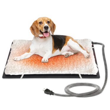 Farm Innovators Large Plastic Heated Pet Mat with Fleece Cover, 100W