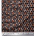 thumbnail image 1 of Soimoi Crepe Silk Fabric Leaves Small Printed Fabric 1 Yard 42 Inch Wide, 1 of 3
