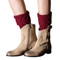thumbnail image 2 of Women Leg Warmers Knitted Wool Boot Cover Short Leg Warmers with Diamond Mesh, 2 of 4