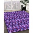thumbnail image 3 of Ahgly Tapis d'Intérieur Lavable en Machine Carré Transitionnel Violet Vif, 3 Pieds Carré, 3 of 7