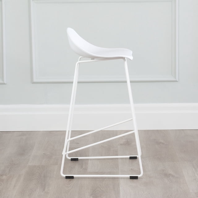 Tabouret de Comptoir Escape à Base Moderne en Plastique et Métal de Qualité Contractuelle (Ensemble de 2)
