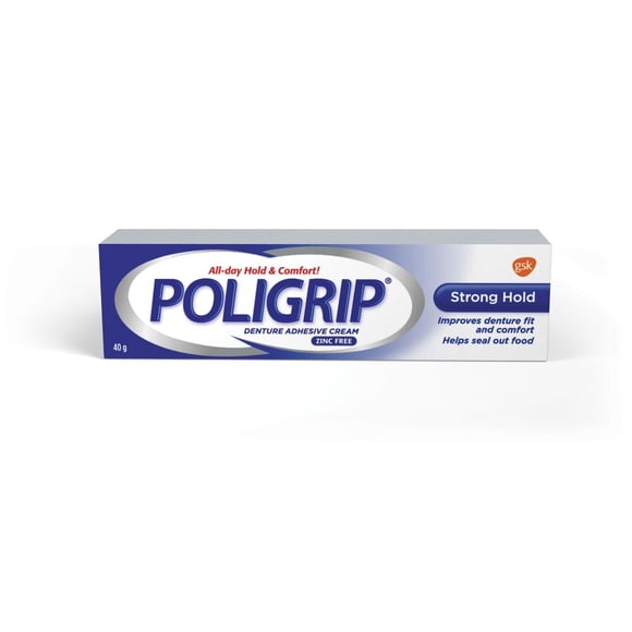Poligrip Forte adhérence Crème adhésive pour prothèses dentaires, 40 Gr