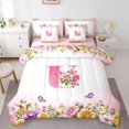thumbnail image 1 of Erosebridal Ensemble de Literie Tout-en-un Format Double pour Ados, Ensemble de Lit à Motif de Roses, Décoration de Chambre avec Papillons, Réversible, 7 Pcs, 1 of 1