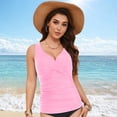 thumbnail image 4 of NIEWTR V-Neck Tankini Tops For Women Backless Adjusting Strap Bathing Suits Tummy Control Push Up Swimsuit Top(Pink,L), 4 of 9