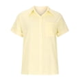 thumbnail image 5 of Dealovy Plus Size Womens Button down Shirts Cotton Linen Rolled Short Sleeve Loose Casual Work Blouses, 5 of 5