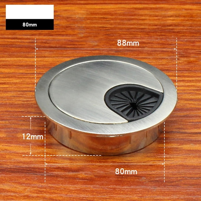 Bgsha 50mm/60mm/80mm Computer Metal Grommet Desk Table Cable Tidy Outlet Wire Cover
