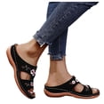 thumbnail image 2 of Orthopedic Slides Sandals for Women with Arch Support Comfortable Embroidered Flower Platform Wedge Sandals, 2 of 3