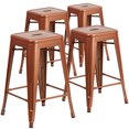 thumbnail image 1 of Commercial Grade 4 Pack 24" High Backless Copper Indoor-Outdoor Counter Height Stool, 1 of 9
