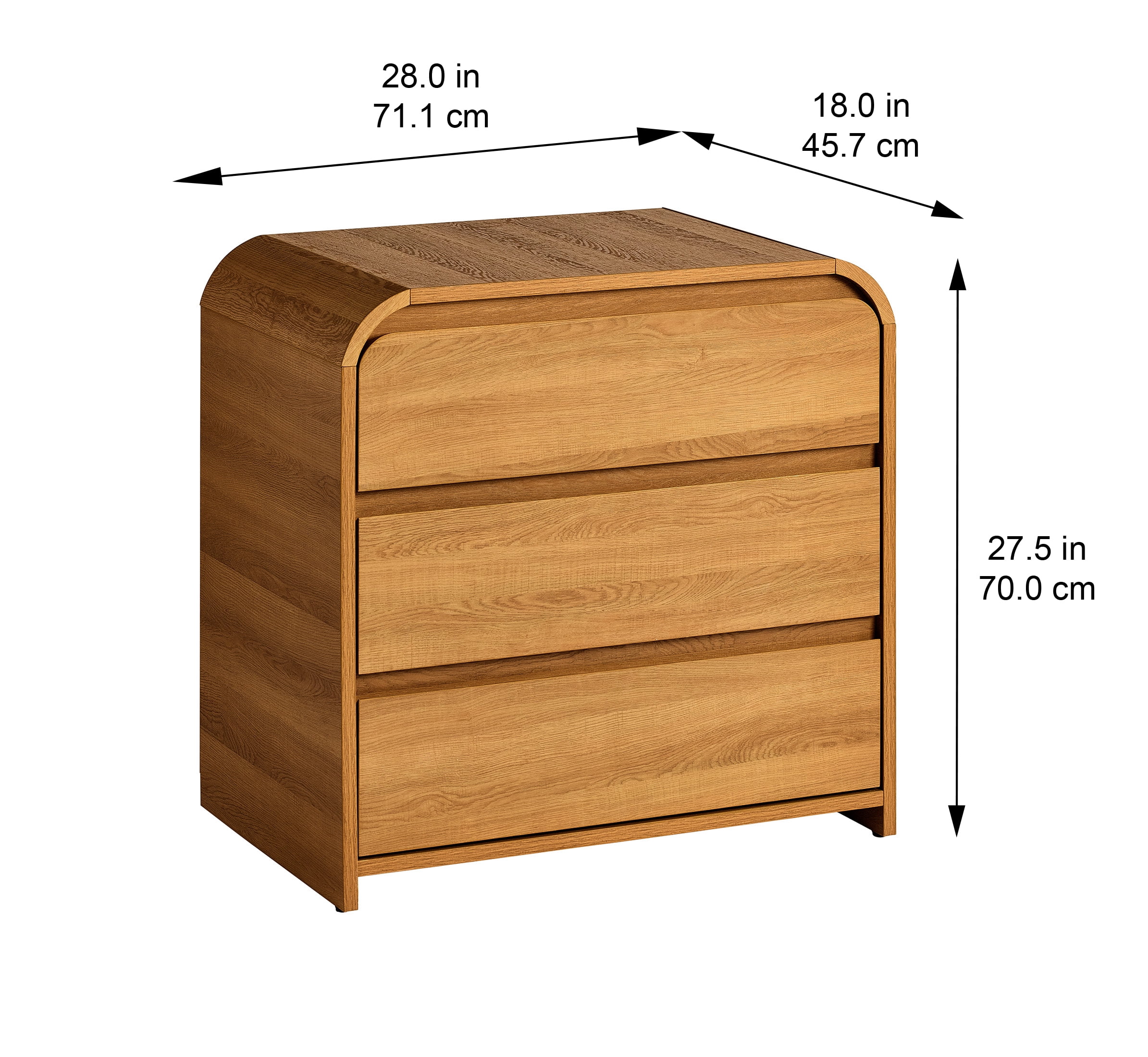 Better Homes & Gardens Juliet 3-Drawer Nightstand with USB