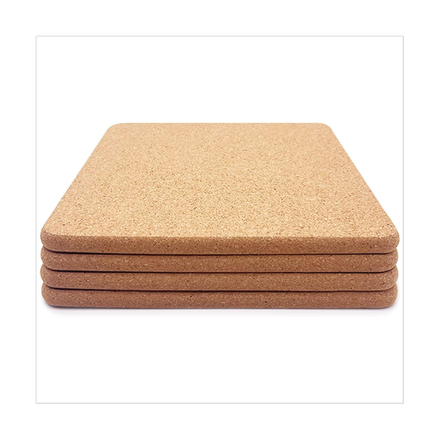 High Density Thick Square Cork Pad for Hot Dishes, 8 Inch Heat Resistant Multifunction Cork Coaster, Cork Hot Pads