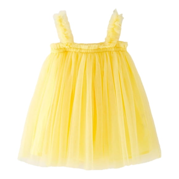 Ketyyh-chn99 Flower Girls Bowknot Tutu Dress for Kids Toddler Girls Sleeveless Tulle Holiday Party Dress Dance Party Princess Dresses Clothes for 18-24 Months,Yellow