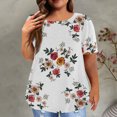 thumbnail image 1 of EGNMCR Hauts Grande Taille pour Femmes Décontractés à Imprimé Manches Courtes Col Rond Été Hauts Amples T-Shirt Blouse, 1 of 6