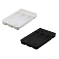 thumbnail image 1 of Small Cutlery Tray Kitchen Spoon forks Cutlery Separation Finishing Rack 4 Compartments Utensil Storage Box Drawer Organizer 6.9*10.6inch, 1 of 9