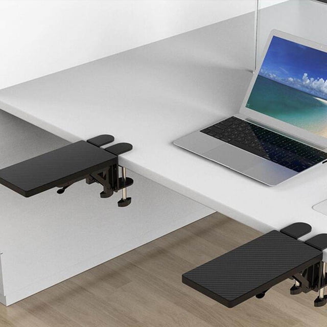 Langgg Wood Computer Arm Rest for Desk Folding Computer Desk Extender for Desk Black