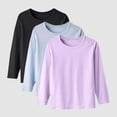 thumbnail image 2 of DXOUPM Chandails à Manches Longues pour Filles Col Ras du Cou Lot de 3 Chandail Léger Confortable T-Shirt Doux, 2 of 4