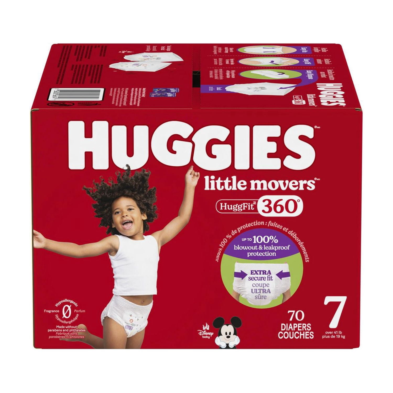 Huggies Little Movers HuggFit 360° Baby Diapers with Waistband, 3-7,Count 136-70
