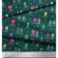 thumbnail image 2 of Soimoi Polyester Crepe Fabric Cartoon Machine & Gear Parts Hardware Print Fabric by The Yard 42 Inch Wide, 2 of 3