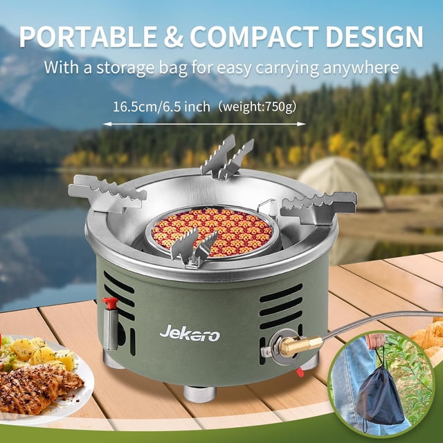 Portable camping stove, burner butane gas stove, windproof and energy-saving