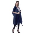 thumbnail image 3 of Moomaya Boléro en Georgette pour Femmes, Ouvert à l'Avant, Long et Transparent, avec Pompons, 3 of 7