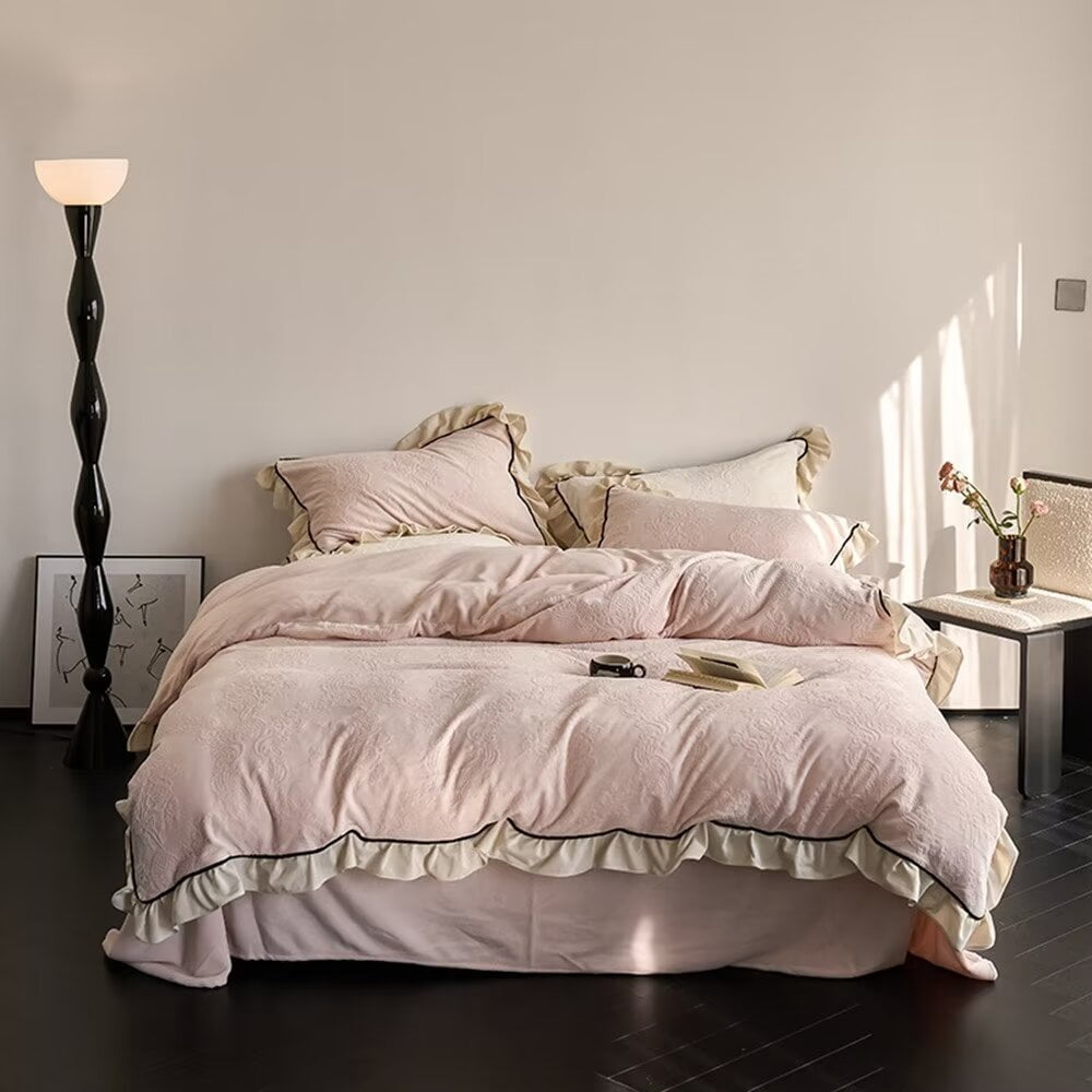 Zhuge Bed Sheets Set, Bedding Sheets Pillowcases Kit, Twin Bed Set, Hotel Bedding, Home Decor(Pink)
