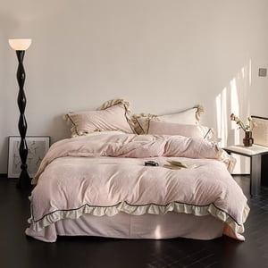 Zhuge Bed Sheets Set, Bedding Sheets Pillowcases Kit, Twin Bed Set, Hotel Bedding, Home Decor(Pink)