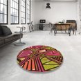 thumbnail image 4 of Ahgly Company Tapis d'Intérieur Lavable à la Machine, Carré, Transitionnel, Rouge Bourgogne, Tapis de Zone, 6 Pieds Carré, 4 of 7