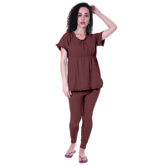 Moomaya Ensemble de Nuit pour Femmes Pyjama en Coton Tenue de Sommeil 2 Pcs Chemises de Nuit