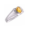 thumbnail image 3 of RYLOS Mens Rings 14K White Gold Classic Design 7X5MM Oval Gemstone & Diamond  Citrine November Birthstone Ring Size 13, 3 of 6