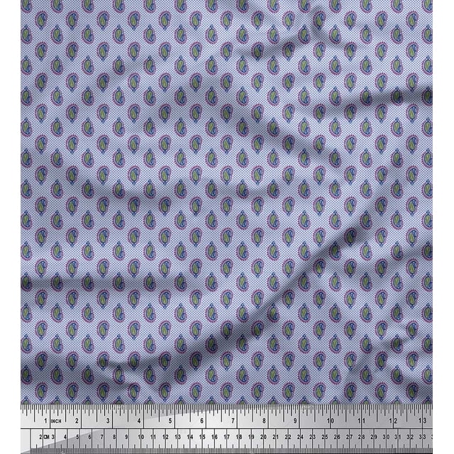 Soimoi Rayon Fabric Dot & Paisley Small Fabric Prints by Yard 42 Inch Wide