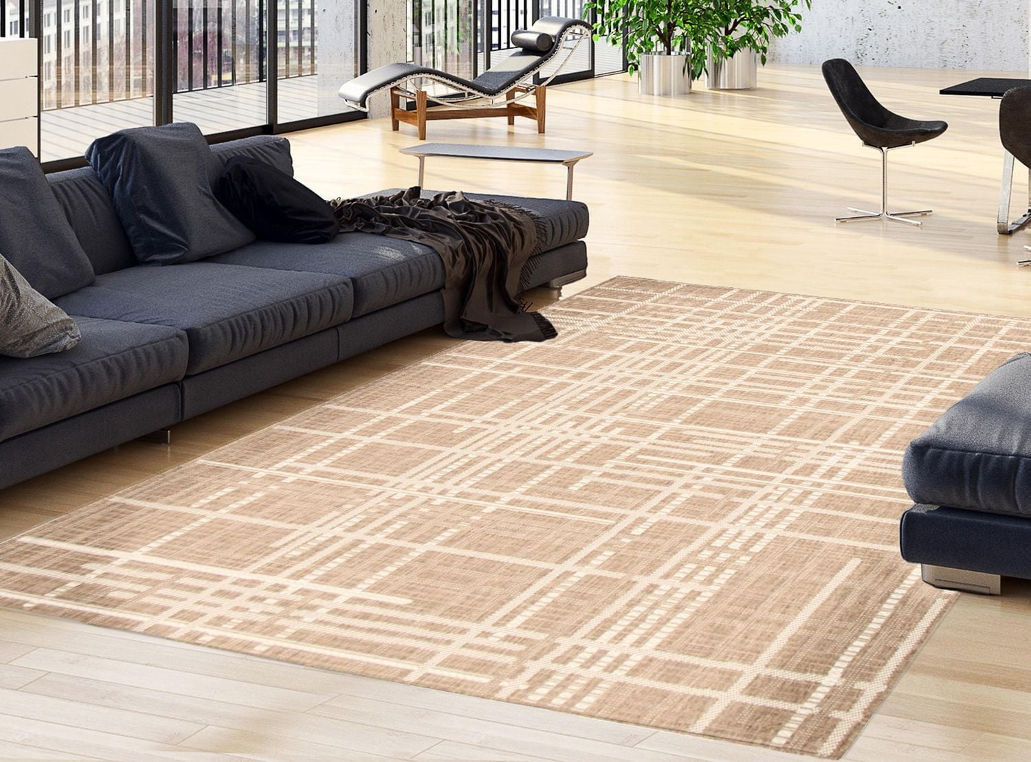 Tapis ECARPET Intérieur Extérieur pour Patio, Terrasse, Salon Collection Sisal Burburry