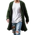 thumbnail image 1 of Lovzfmll Men's Knit Cardigan V-Neck Open Front Loose Fit Sweater Army Green, 2XL, 1 of 5