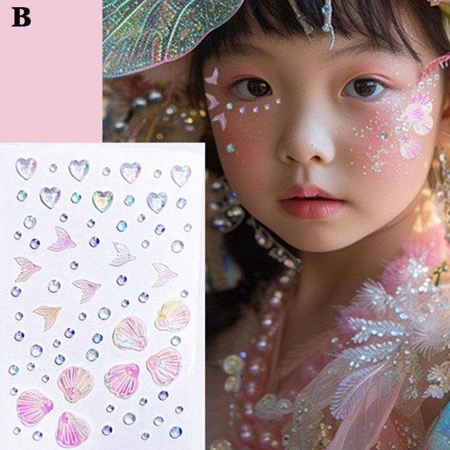 Eye Makeup Diamond Water Drop Diamond Broken Diamond Tear Diamond Stickers Self-Adhesive Tear Mole Makeup Flash Diamond Jewelry Creative Makeup Face Stickers Diamond