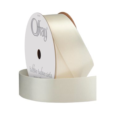 Offray Ribbon, Antique White 7/8 inch Single Face Satin Polyester Ribbon for Sewing, Crafts, and Gifting, 18 feet, 1 Each