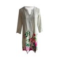 thumbnail image 4 of Plus Size Dress Robes pour les Femmes Mode Impression Florale Décontractée Large Size V-Cou Mi-Long sur Clearance, 4 of 6