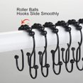 thumbnail image 4 of Shower Curtain Hooks, 12 Pcs Shower Curtain Rings, Stainless Steel Black Shower Curtain Hooks, Shower Curtain Rings Rust Proof, 4 of 6