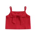 thumbnail image 1 of Girl Summer Sling Vest Solid Color Sleeveless Ribbed Bow Decoration Camisole, 1 of 5
