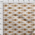 thumbnail image 3 of oneOone Silk Tabby Light Brown Fabric Asian Block Fish Sewing Material Print Fabric By The Yard 42 Inch Wide, 3 of 4