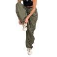 thumbnail image 4 of Fortune Women's Cargo Pants Basic Drawstring Loose Long Trousers Joggers Baggly Streetwear, 4 of 6