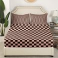 thumbnail image 3 of Erosebridal Checkered Gingham Bed Sheets Set Queen Size, Colorful Bed Sheets Queen, Rectangle Geometry Decor, 4-Piece, 3 of 7