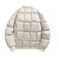 thumbnail image 3 of Lovzfmll Men's Quilted Jacket Stand Collar Zip Up Lightweight Puffer White, S, 3 of 7