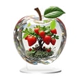 thumbnail image 2 of MTBLYS Fraise 2D Plat Acrylique Ornement Décoratif Porche Armoire à Vin Déco Étagère d'Armoire Télé Accent Moderne Design de Fruits Rouges Maison Salon Entrée Présentation, 2 of 6