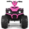 thumbnail image 4 of Gymax VTT Électrique 12 V pour Enfants, 4 Roues, avec Musique et Lumière DEL, Rose, 4 of 9