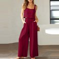 thumbnail image 1 of zanvin Ensembles 2 Pcs pour Femmes, Ensemble Décontracté 2 Pcs pour Femmes en Lin avec Short, Haut Sans Manches, Veste, Haut/chemise Sans Manches à Col Ras du Cou, 1 of 5