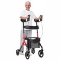 thumbnail image 1 of Maxkare Déambulateur à Roulettes Vertical avec Hauteur Réglable 5+3, jusqu'à 300 Lb, Déambulateur Debout Pliant avec Grandes Roues, Rouge, 1 of 10